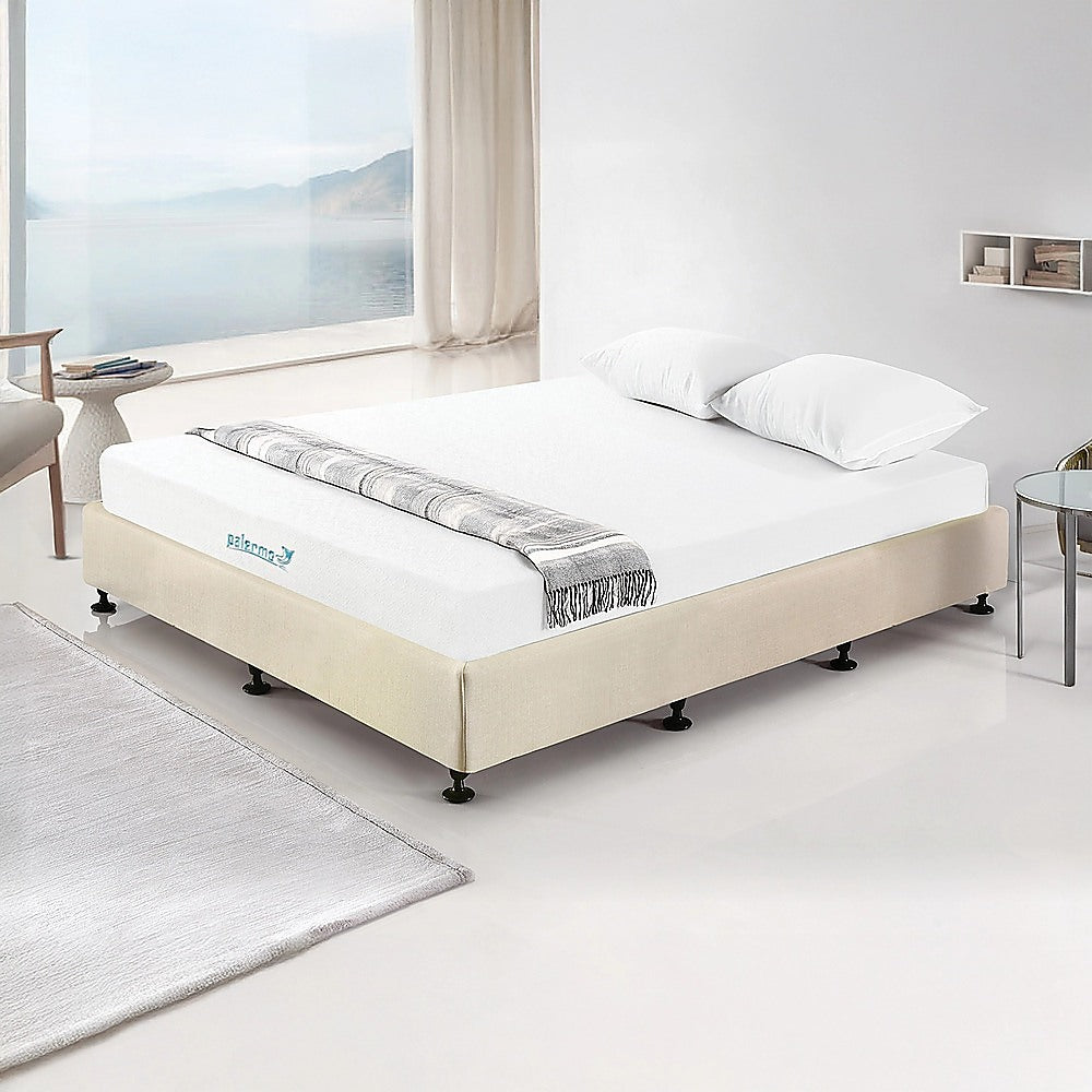 Palermo King Ensemble Bed Base Platinum Natural Sand Linen Fabric