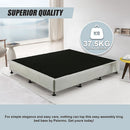 Palermo King Ensemble Bed Base Platinum Light Grey Linen Fabric-10