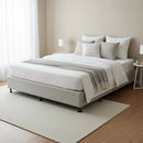 Palermo King Ensemble Bed Base Platinum Light Grey Linen Fabric-5