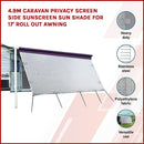 Caravan Privacy Screen – 4.9x1.8m Side Screen for Roll-Out Awnings-2