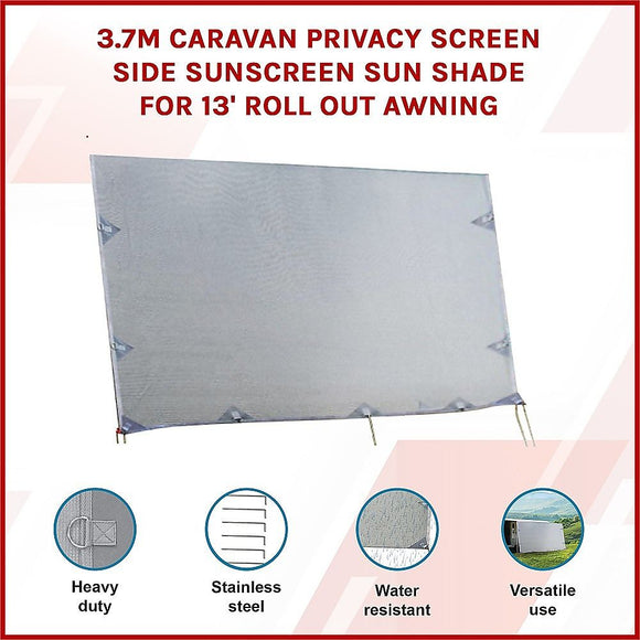 Caravan Privacy Screen – 3.7x1.8m Side Screen for Roll-Out Awnings