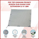Pop Top Caravan Privacy Screen Sun Shade Side Extension 2.1 x 1.8m-3