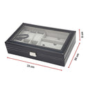 6+3 Grid Watch Sunglass Eyeglasses Display Box Case Storage Organizer PU Leather-9