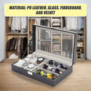 6+3 Grid Watch Sunglass Eyeglasses Display Box Case Storage Organizer PU Leather-9