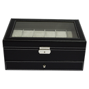 12 Grids Watch Display Case Leather jewellery Storage Box Organiser Lock Key-8