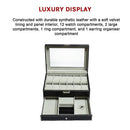 12 Grids Watch Display Case Leather jewellery Storage Box Organiser Lock Key-9