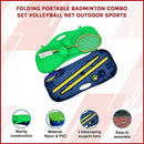 Folding Portable Badminton Combo Set Volleyball Net Outdoor Sports-7