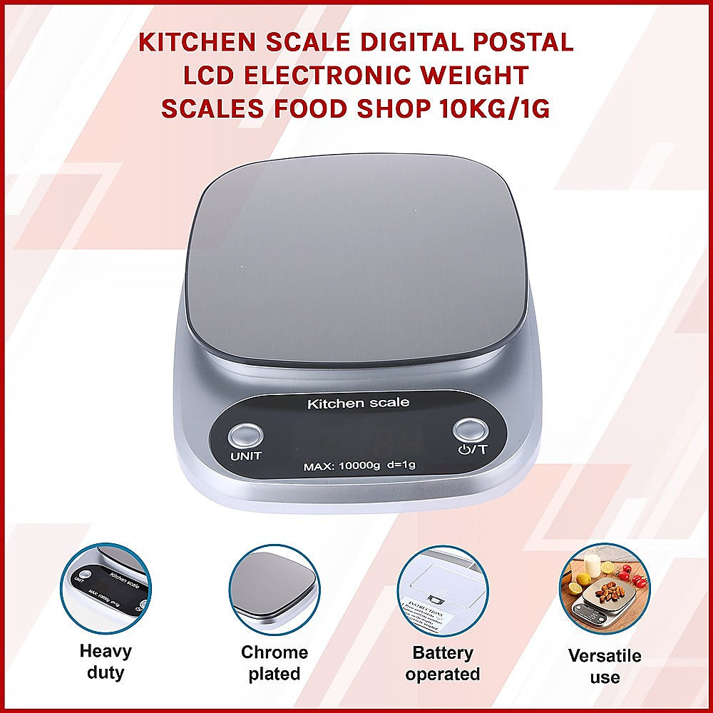 Kitchen Scale Digital Postal LCD Electronic Weight Scales Food Shop 10kg/1g