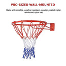 Pro Size Wall Mounted Basketball Hoop Ring Goal Net Rim Dunk Shooting Outdoor-8
