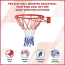 Pro Size Wall Mounted Basketball Hoop Ring Goal Net Rim Dunk Shooting Outdoor-3