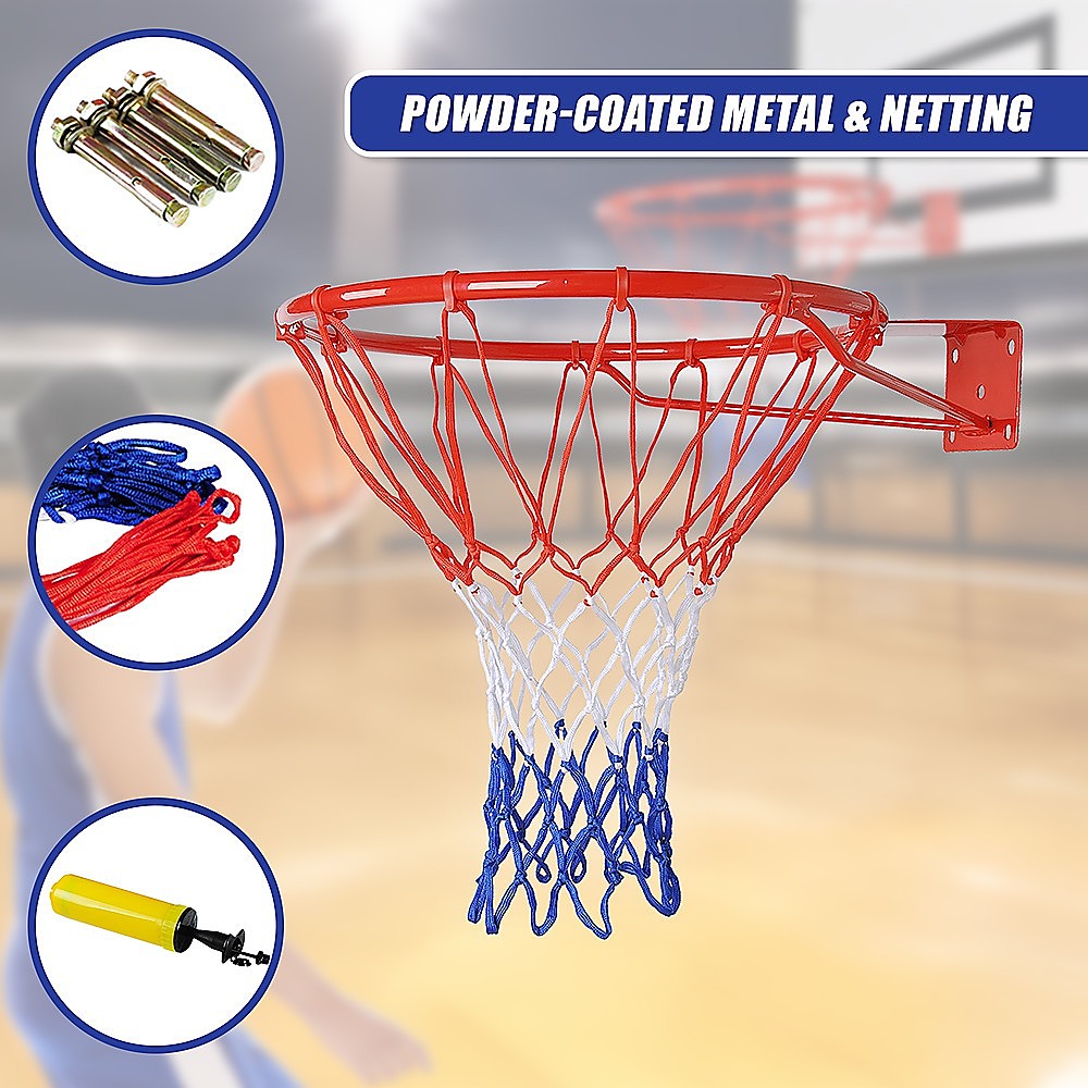 Pro Size Wall Mounted Basketball Hoop Ring Goal Net Rim Dunk Shooting Outdoor