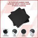 12 Tiles EVA Rubber Foam Gym Mat 60x60cm – 2.5cm Thick Fitness Flooring Set-8