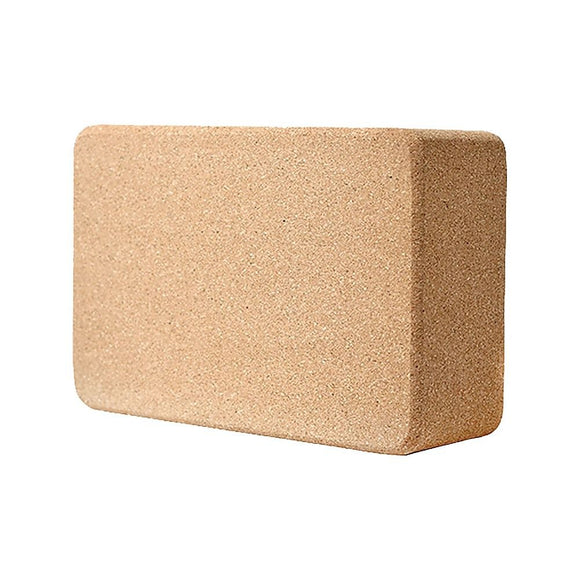 2 x Cork Yoga Block Set Natural Exercise Brick Support for Balance, Stretching and Stability