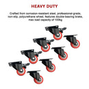8 x 2" Polyurethane Castor Wheels - Swivel and 4 with brake-12