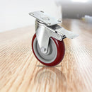 4 X 5" Heavy Duty 400kg Swivel Castor Wheels Trolley Furniture Caster All Brake-6