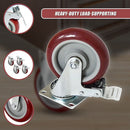 4 X 5" Heavy Duty 400kg Swivel Castor Wheels Trolley Furniture Caster All Brake-8