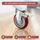 4 X 5" Heavy Duty 400kg Swivel Castor Wheels Trolley Furniture Caster All Brake-9