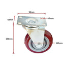 4 X 5" Heavy Duty 400kg Swivel Castor Wheels Trolley Furniture Caster All Brake-12