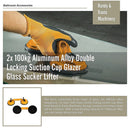 2x 100kg Aluminum Alloy Double Locking Suction Cup Glazer Glass Sucker Lifter-5