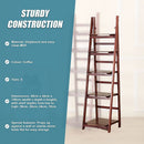 5 Tier Wooden Ladder Shelf Stand Storage Book Shelves Shelving Display Rack-10