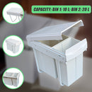 Pull Out Bin Kitchen Double Dual Slide Garbage Rubbish Waste 10L+20L-8