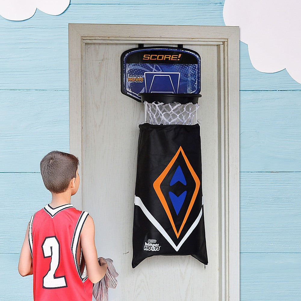 Hamper Basketball Laundry Hoop Hanging Clothes Basket Storage Kids Fun Door Bag - 0