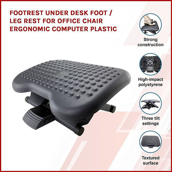 Under Desk Footrest Ergonomic Foot & Leg Rest for Office Chair Computer Desk