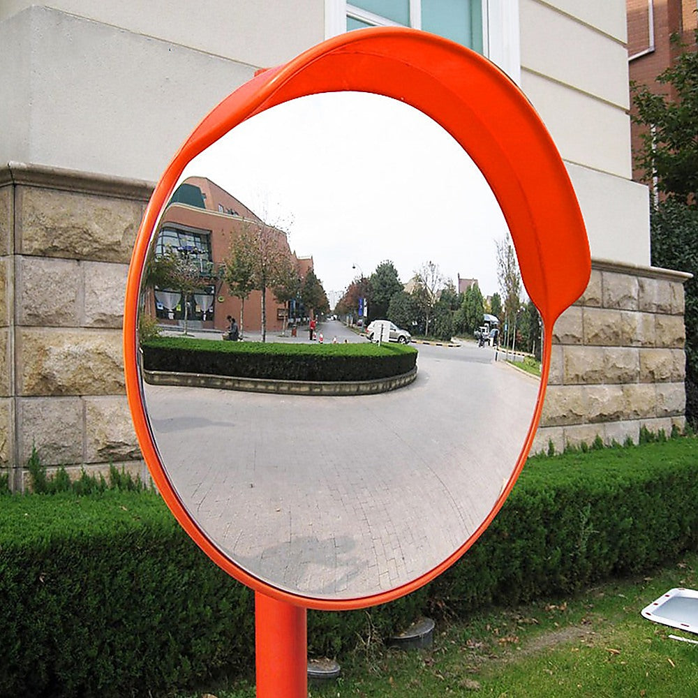 60cm Round Convex Mirror Blind Spot Safety Traffic Driveway Shop Wide Angle - 0