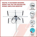Digital TV Outdoor Antenna Aerial UHF VHF FM Signal Booster HD-2