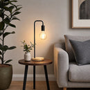 Modern Table lamp Desk Light Timber Base Bedside Bedroom Black-2