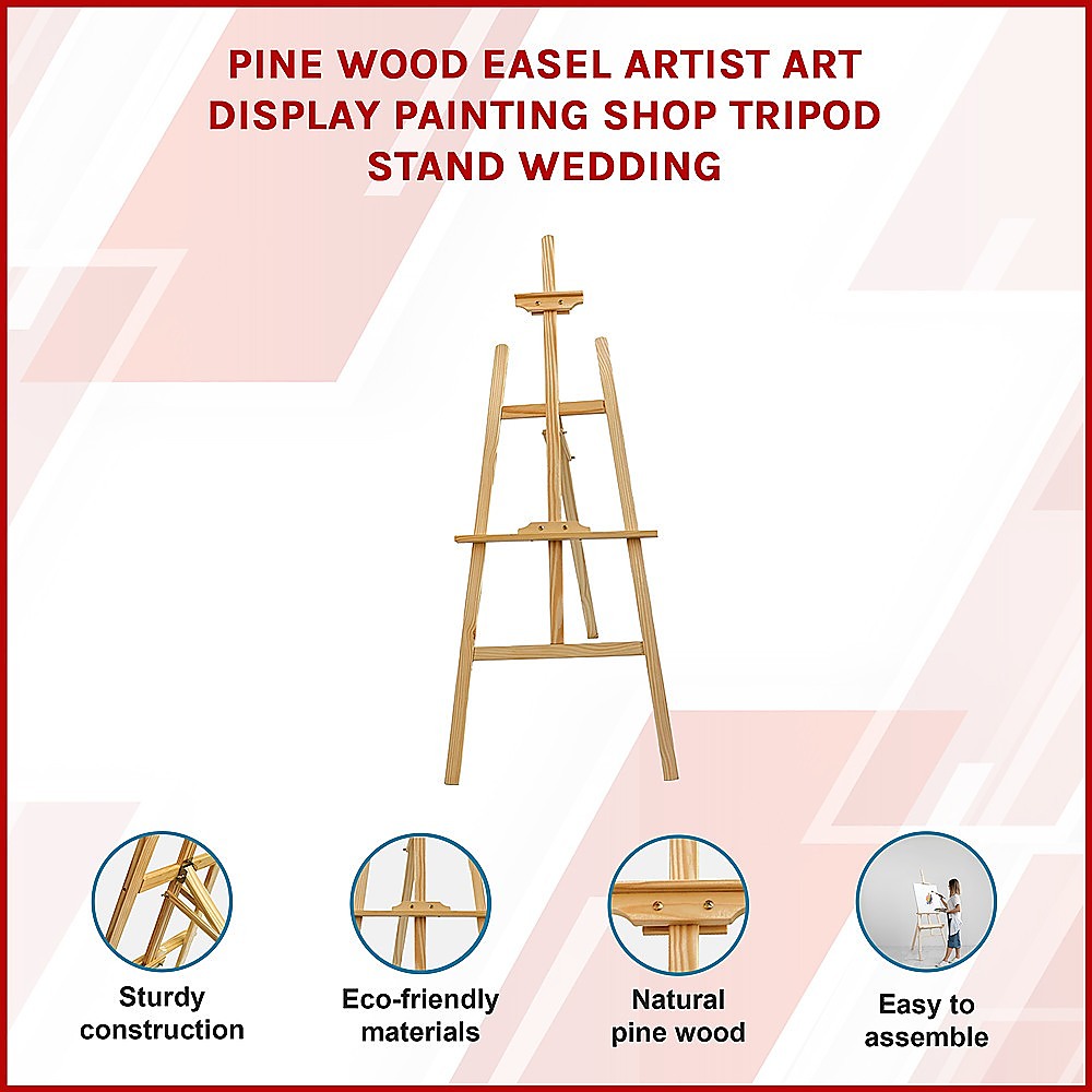 Pine Wood Easel Artist Art Display Painting Shop Tripod Stand Wedding