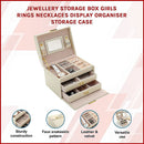 Jewellery Storage Box Girls Ring Necklace Display Organiser Case For Neat Accessory Storage-2
