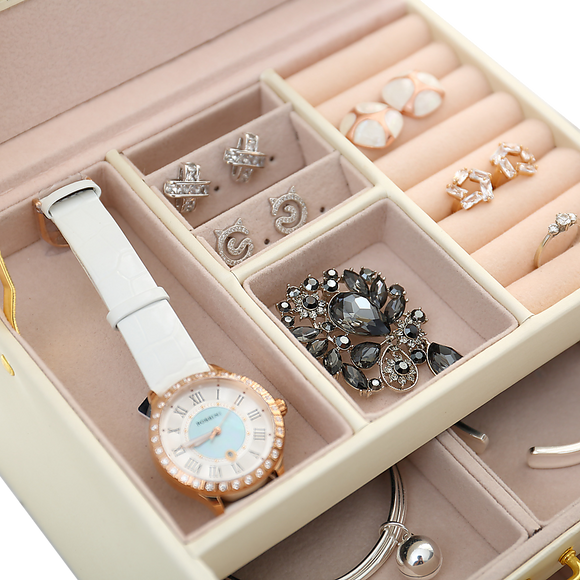 Jewellery Storage Box Girls Ring Necklace Display Organiser Case For Neat Accessory Storage