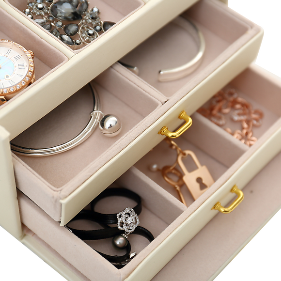Jewellery Storage Box Girls Ring Necklace Display Organiser Case For Neat Accessory Storage