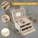 Jewellery Storage Box Girls Ring Necklace Display Organiser Case For Neat Accessory Storage-8