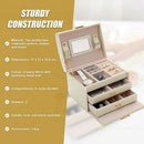 Jewellery Storage Box Girls Ring Necklace Display Organiser Case For Neat Accessory Storage-10