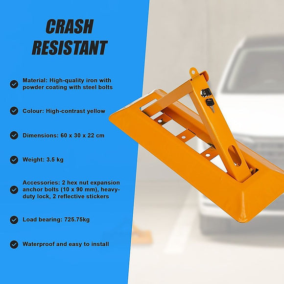 60cm Iron Fold Down Vehicle Security Parking Lock Bollard Barrier For Reserved Car Parking Protection