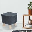Fabric Ottoman Foot Stool Rest Pouffe Footstool Wood Storage Padded Seat-4