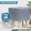 Fabric Ottoman Foot Stool Rest Pouffe Footstool Wood Storage Padded Seat-9