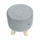 Fabric Ottoman Foot Stool Rest Pouffe Footstool Wood Storage Padded Seat-4