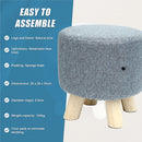 Fabric Ottoman Foot Stool Rest Pouffe Footstool Wood Storage Padded Seat-9