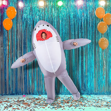 Shark Fancy Dress Fan Inflatable Costume  Suit - 0