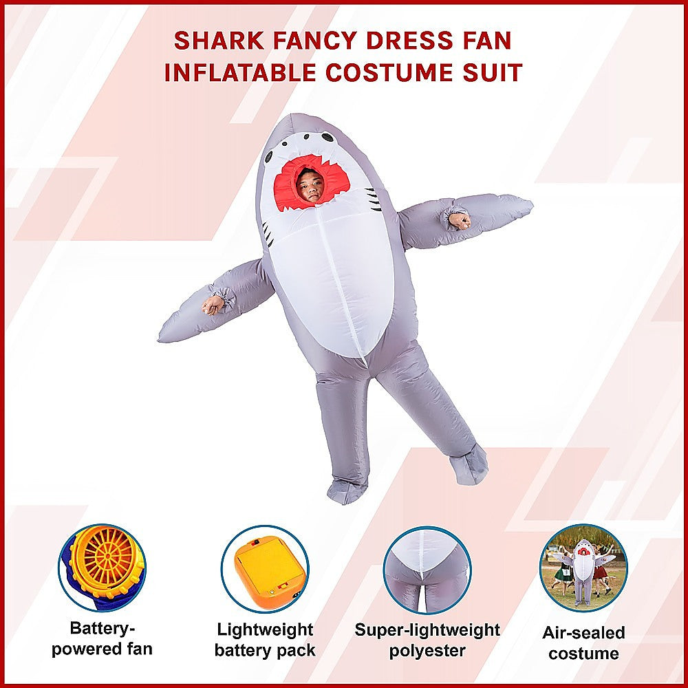 Shark Fancy Dress Fan Inflatable Costume  Suit