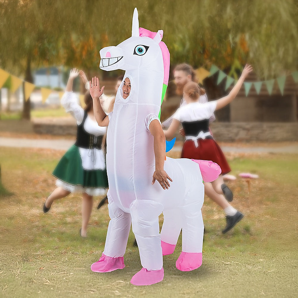 Giant Unicorn Fancy Dress Fan Inflatable Costume  Suit - 0