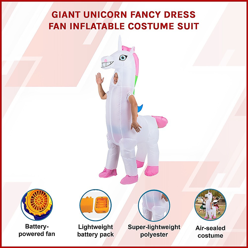 Giant Unicorn Fancy Dress Fan Inflatable Costume  Suit