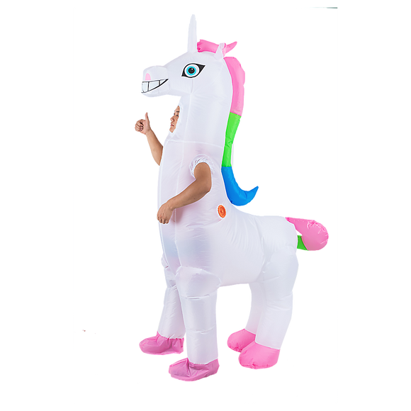 Giant Unicorn Fancy Dress Fan Inflatable Costume  Suit