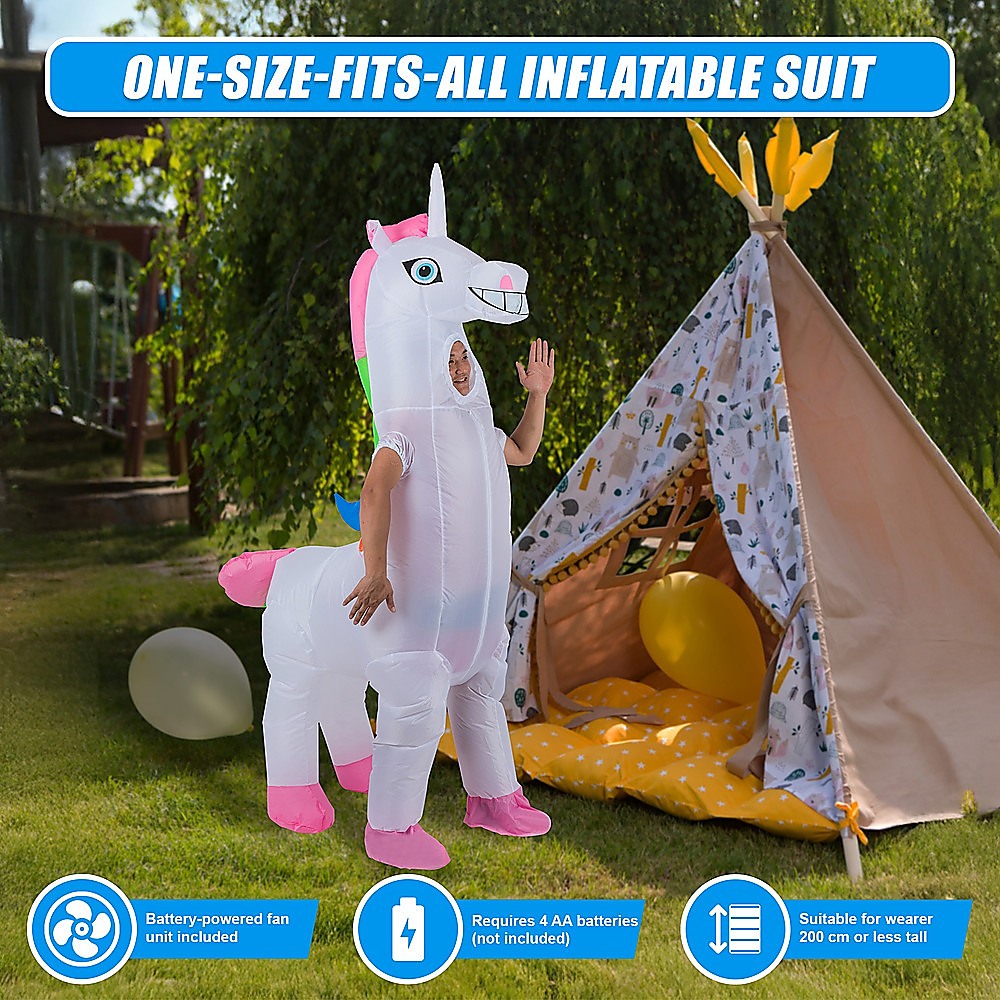 Giant Unicorn Fancy Dress Fan Inflatable Costume  Suit