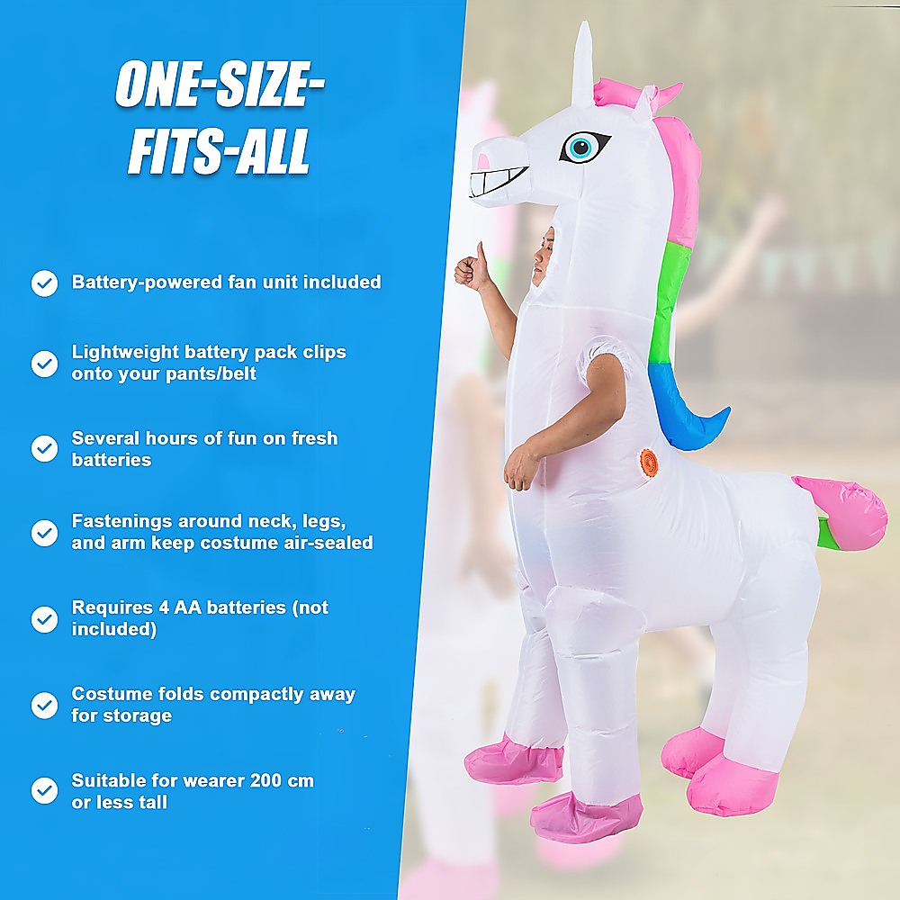 Giant Unicorn Fancy Dress Fan Inflatable Costume  Suit