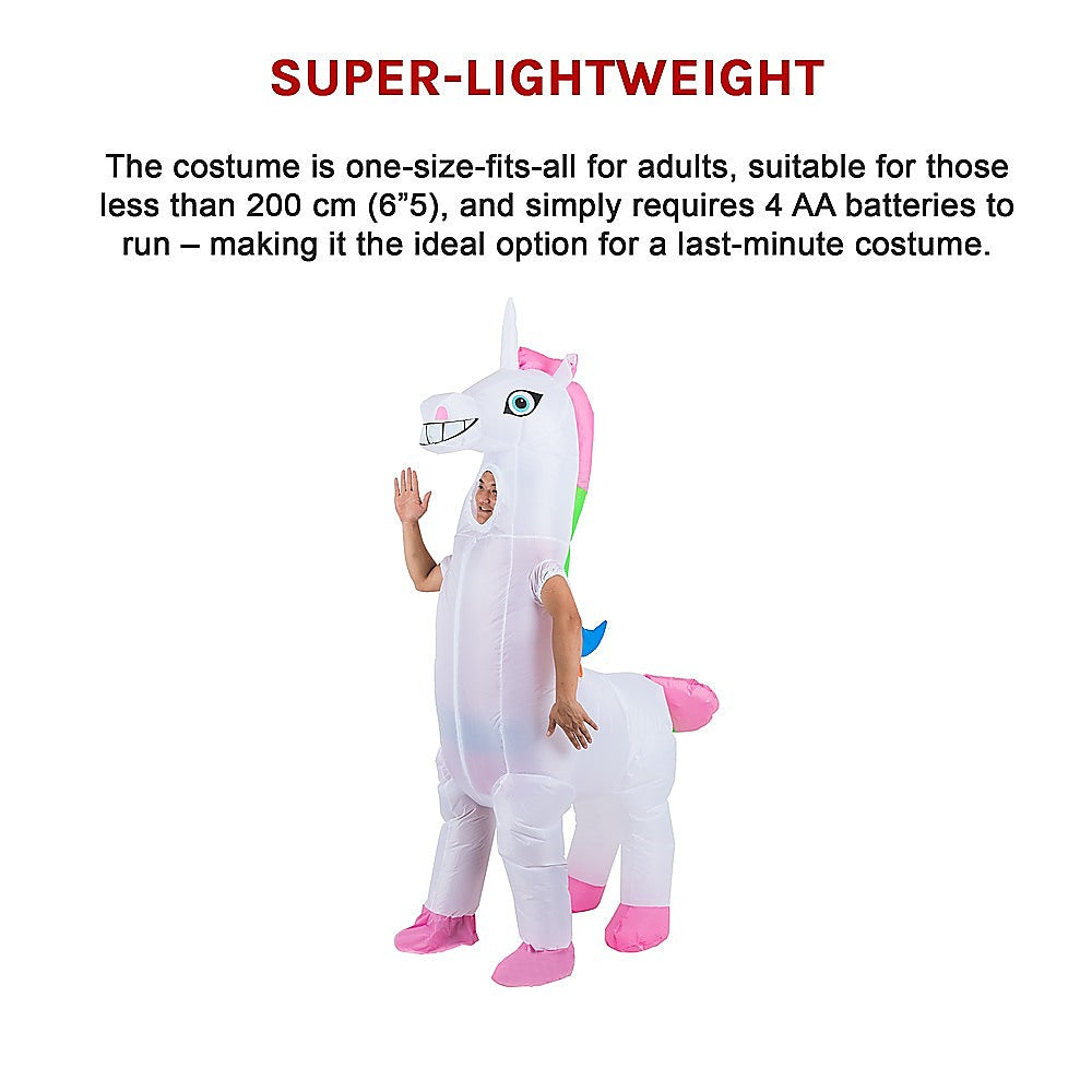 Giant Unicorn Fancy Dress Fan Inflatable Costume  Suit