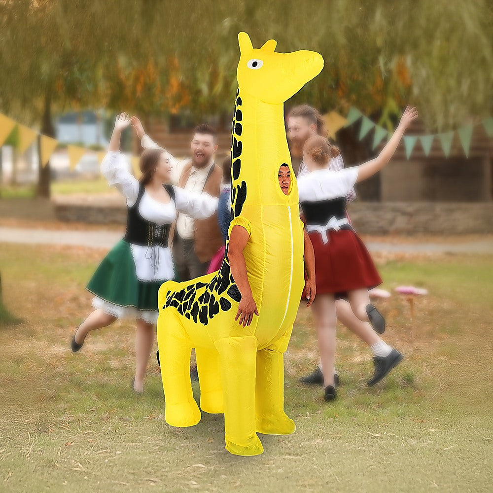 Giraffe Fancy Dress Fan Inflatable Costume Suit - 0